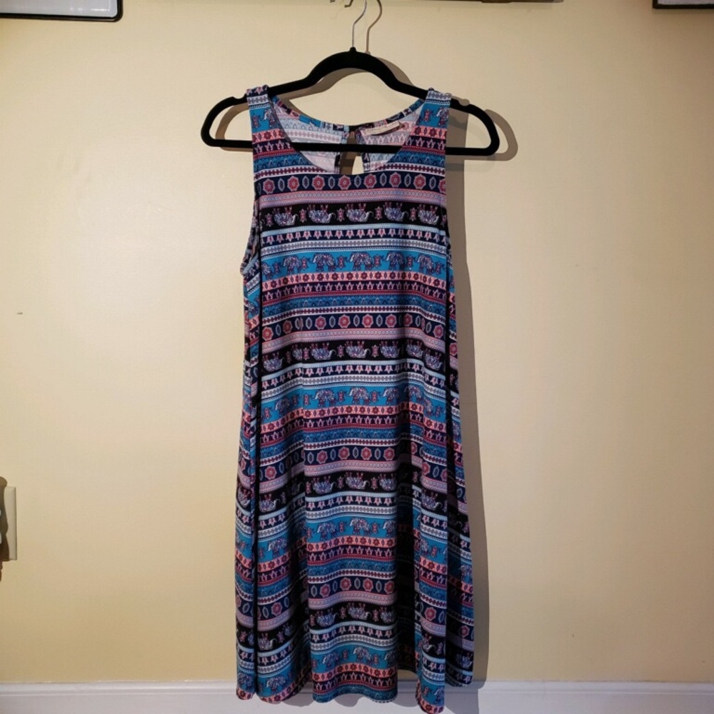 Colorful Elephant Sleeveless Dress